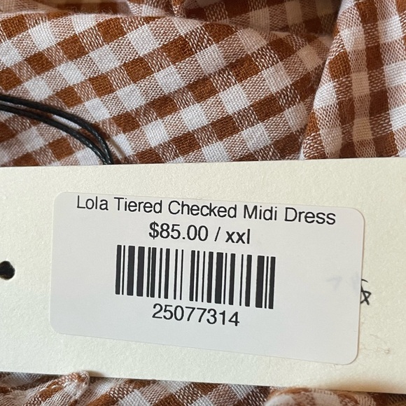NWT Rhythm Lola Tiered Checkered Dress - Picture 7 of 7